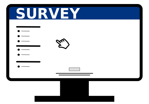 Computer screen with survey